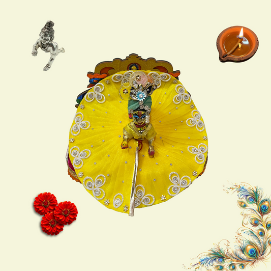 Yellow color Divine Poshak – Handmade by Radha Madhav”