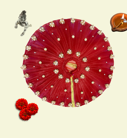 Red color Divine Poshak – Handmade by Radha Madhav”