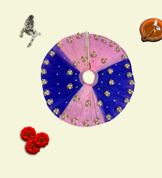 Pink and blue color Divine Poshak – Handmade by Radha Madhav”