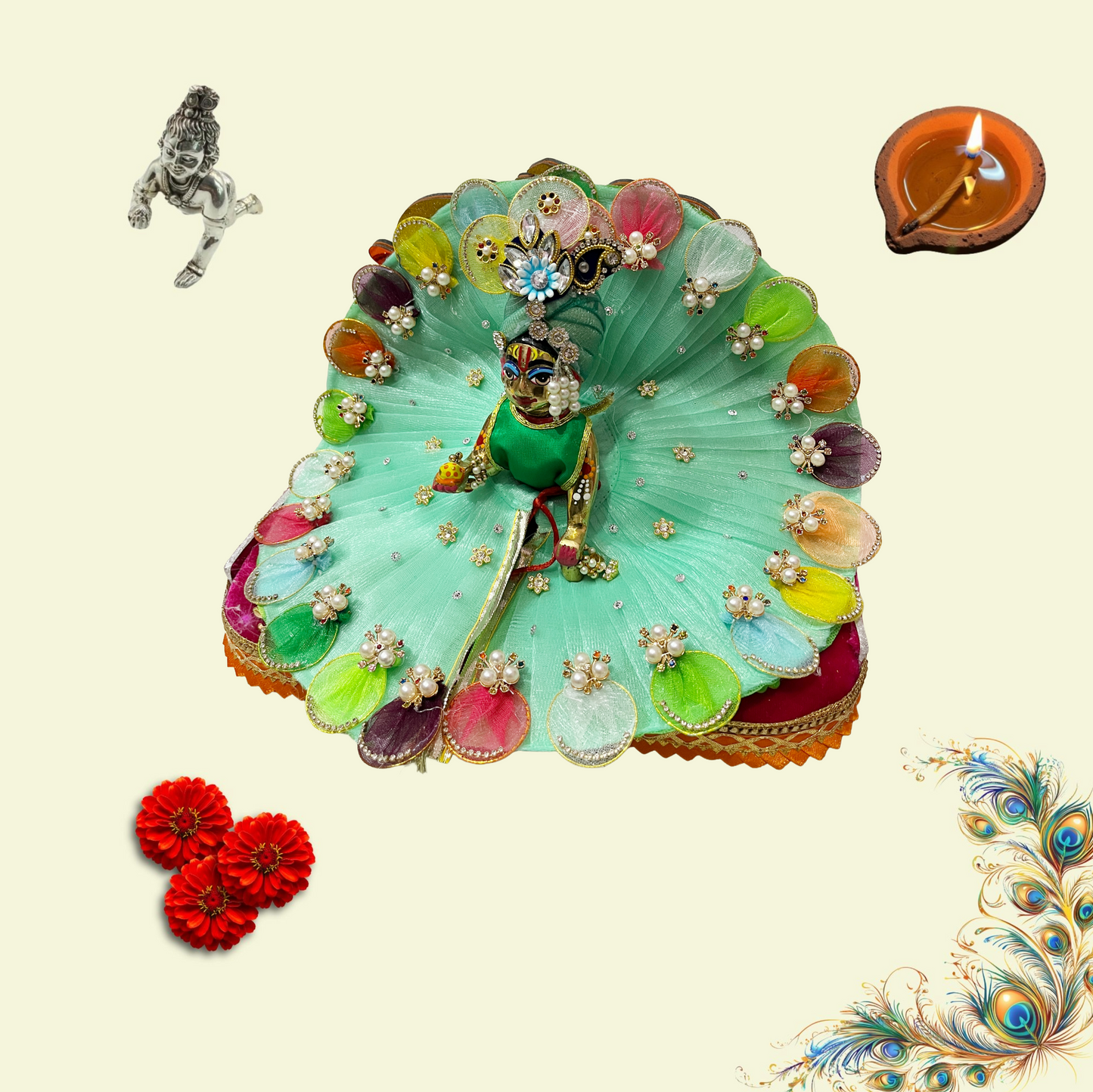 Sky blue  Divine Poshak – Handmade by Radha Madhav”