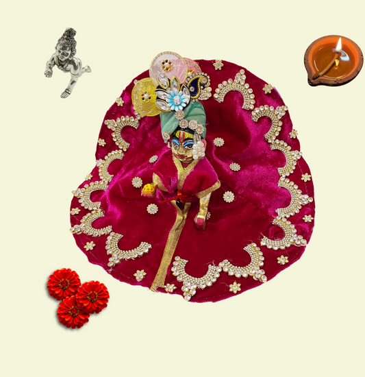 Pink color Divine Poshak – Handmade by Radha Madhav”