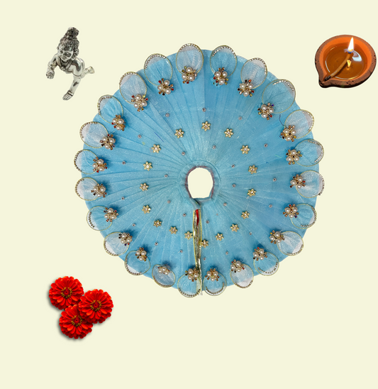 Sky Blue Divine Poshak – Handmade by Radha Madhav | 50% Donation to Gaushala”
