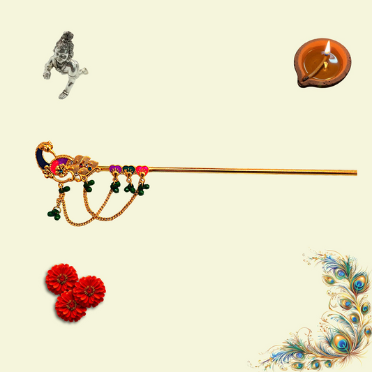 "Shri Krishna’s Flute – A Symbol of Devotion and Beauty" 10 number size ke sath
